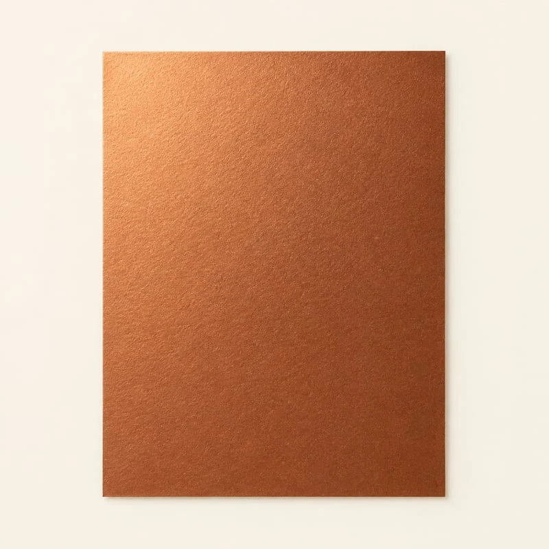 Stalen van koperkleurig metallic verpakkingspapier